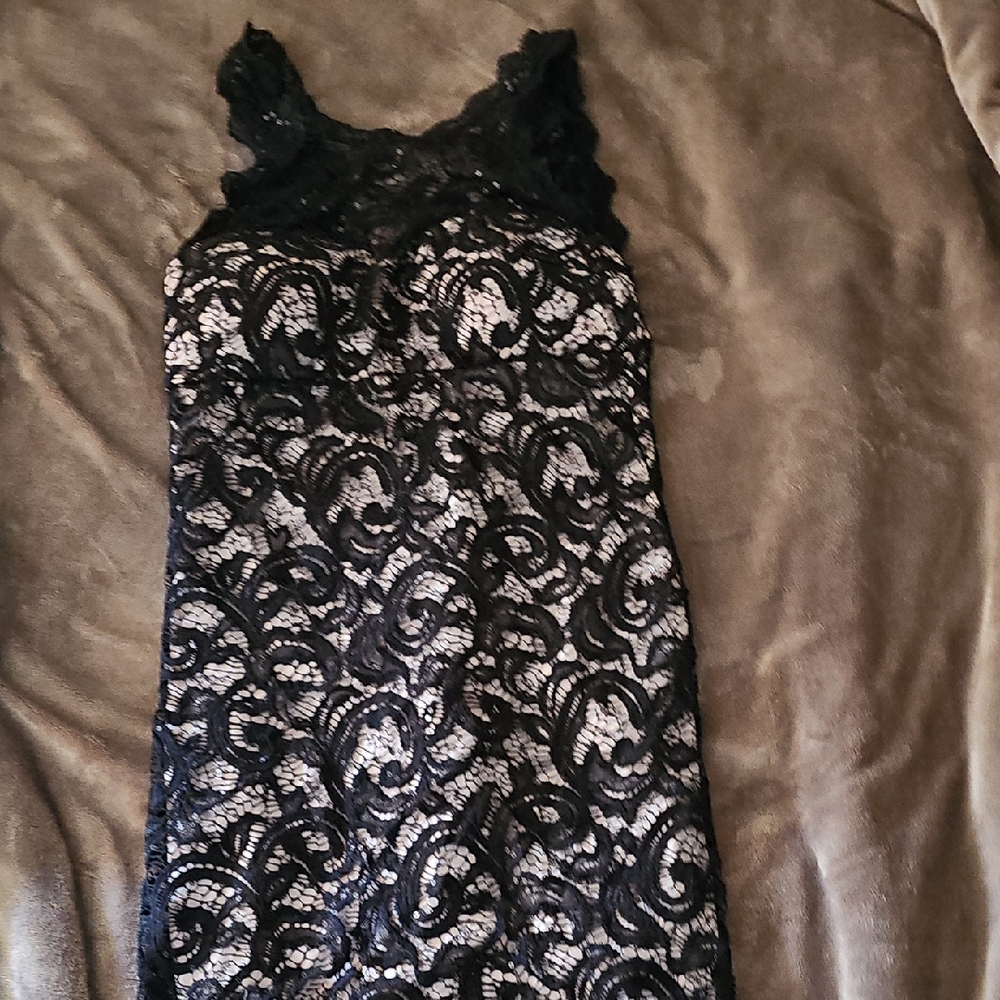 Sequin Hearts Black Lace Dress